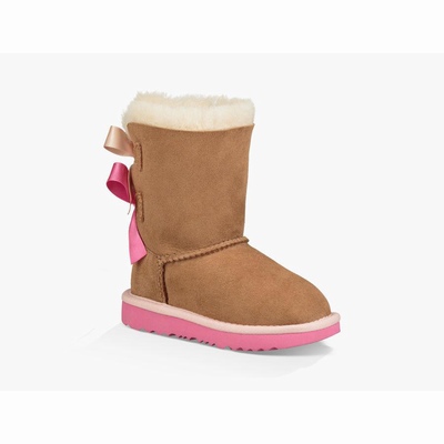 Botas UGG Bailey Bow II Criança Marrom/Rosa | PT-IVGPT